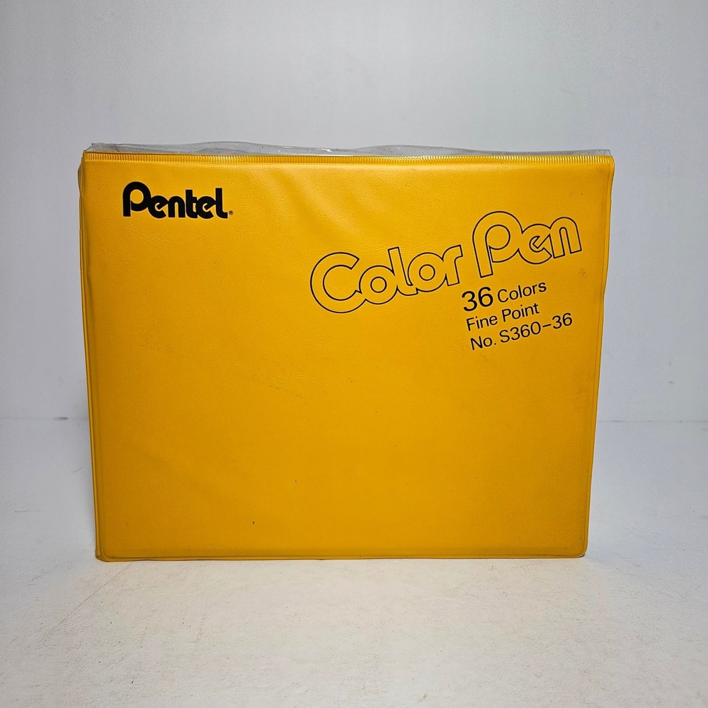 Pentel Color Pen 36 Colors Fine Point No S360-36 Vintage Yellow Case Japan